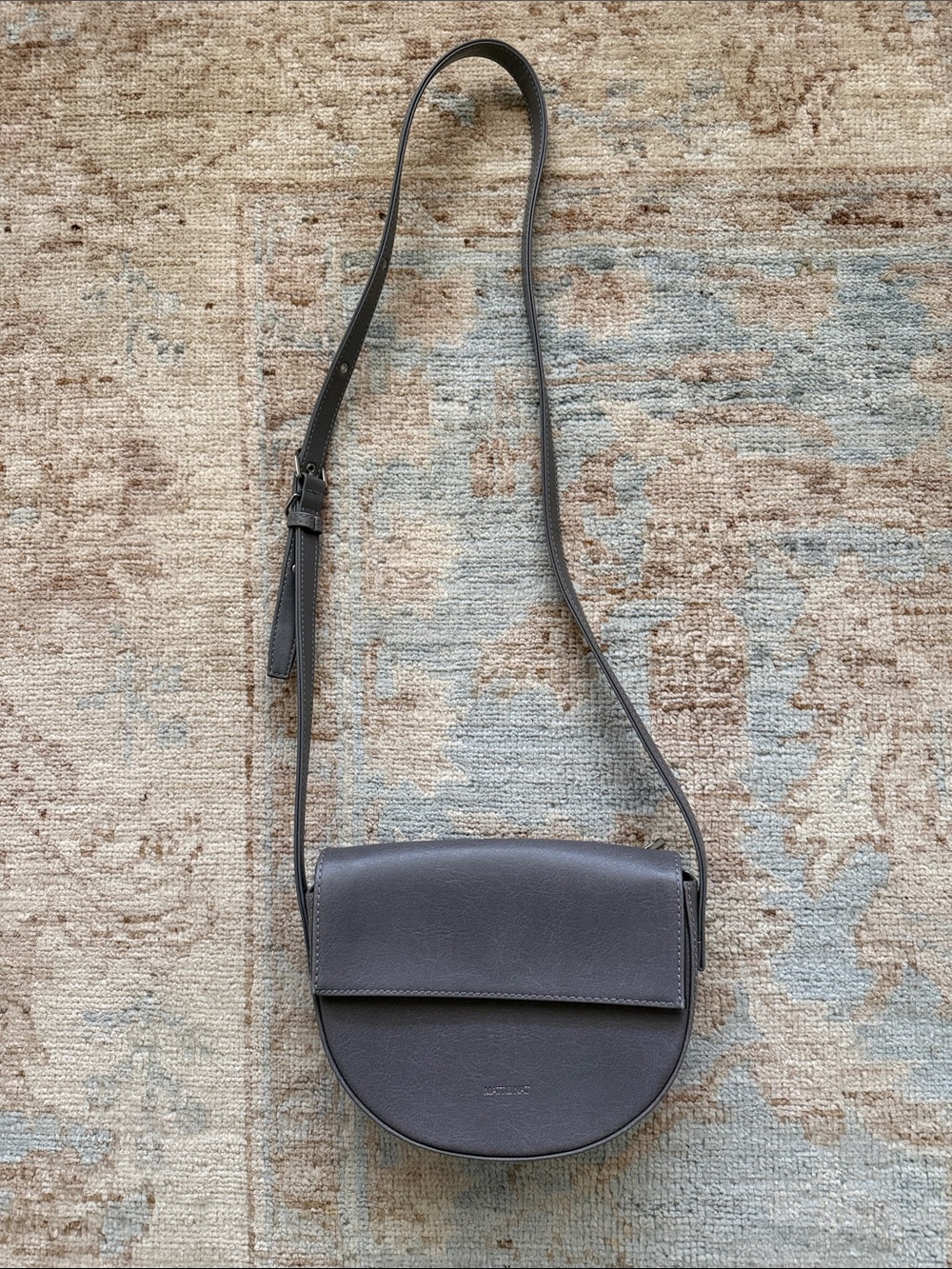 Matt & Nat Rith Saddle Vegan Leather Cross Body Purse Shadow Gray - Picture 2 of 5